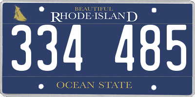 RI license plate 334485
