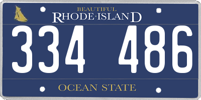 RI license plate 334486