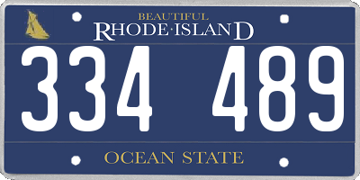 RI license plate 334489