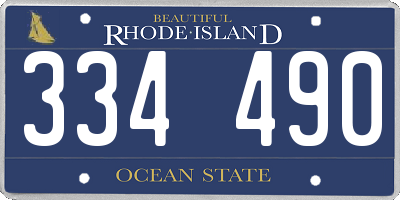 RI license plate 334490