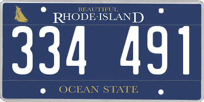 RI license plate 334491