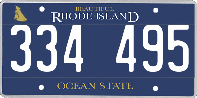 RI license plate 334495