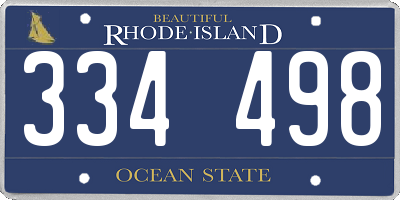 RI license plate 334498