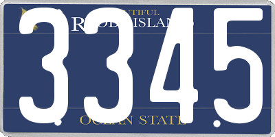 RI license plate 3345