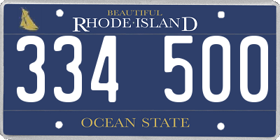RI license plate 334500