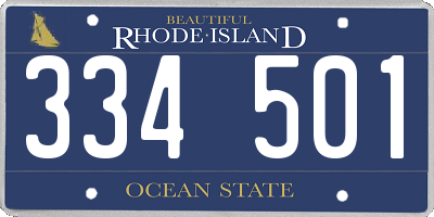 RI license plate 334501