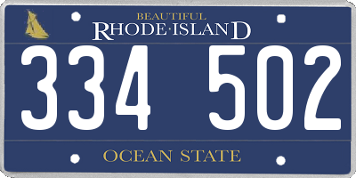 RI license plate 334502