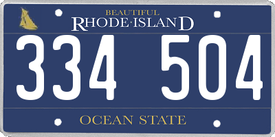 RI license plate 334504