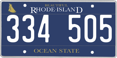 RI license plate 334505
