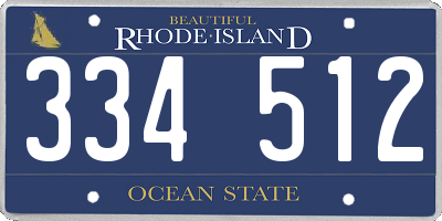 RI license plate 334512