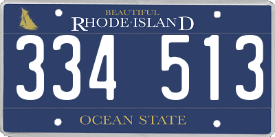 RI license plate 334513