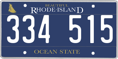 RI license plate 334515