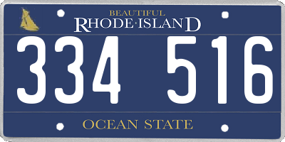 RI license plate 334516