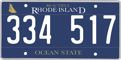 RI license plate 334517