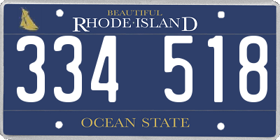 RI license plate 334518