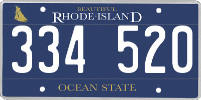 RI license plate 334520