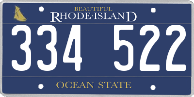 RI license plate 334522