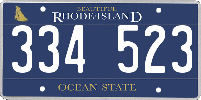 RI license plate 334523