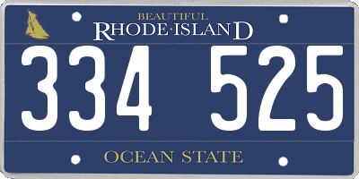 RI license plate 334525