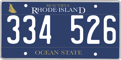 RI license plate 334526