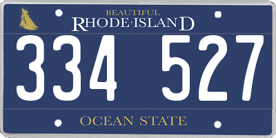 RI license plate 334527