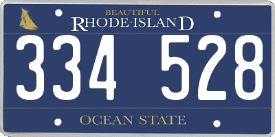 RI license plate 334528