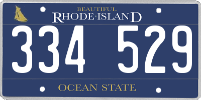 RI license plate 334529