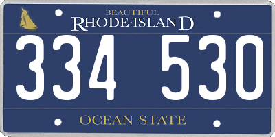 RI license plate 334530