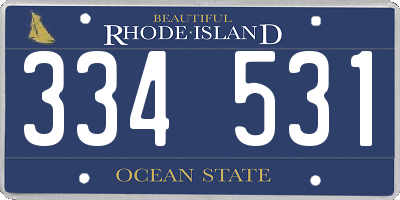 RI license plate 334531