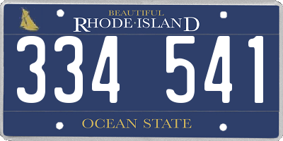 RI license plate 334541