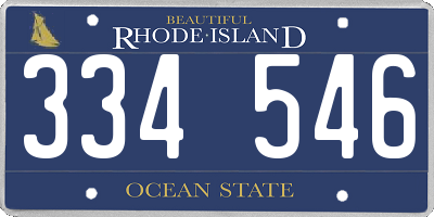 RI license plate 334546