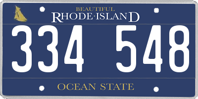RI license plate 334548