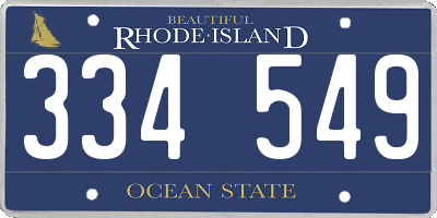 RI license plate 334549