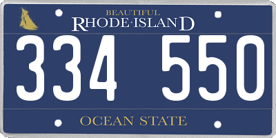 RI license plate 334550