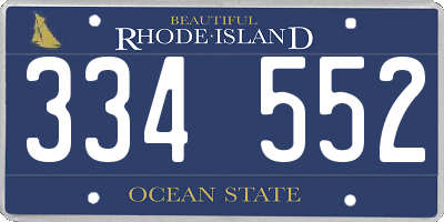 RI license plate 334552