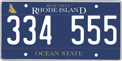 RI license plate 334555