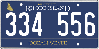 RI license plate 334556