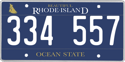 RI license plate 334557