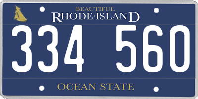 RI license plate 334560