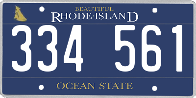 RI license plate 334561
