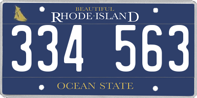 RI license plate 334563