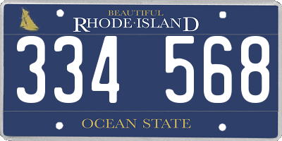 RI license plate 334568