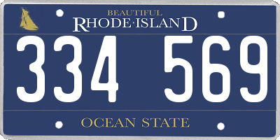 RI license plate 334569