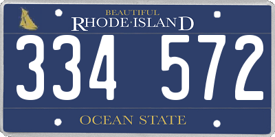 RI license plate 334572