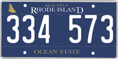 RI license plate 334573