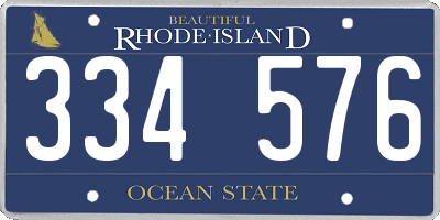RI license plate 334576