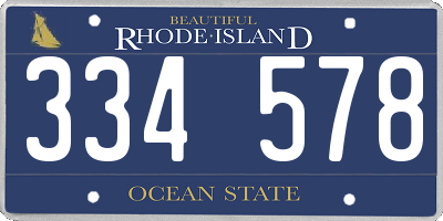 RI license plate 334578