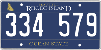 RI license plate 334579