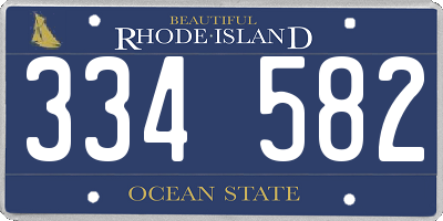 RI license plate 334582