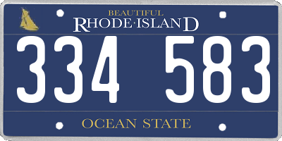 RI license plate 334583